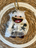 Handmade Natural Nut Shell Angel Ornament, White Boho Mini Charm for Home Decor & Gift